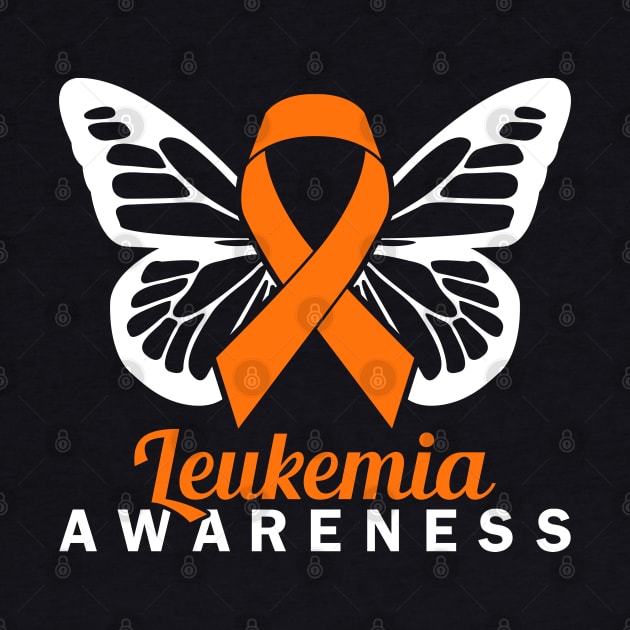 ORANGE RIBBON LEUKEMIA BUTTERFLY by JWOLF